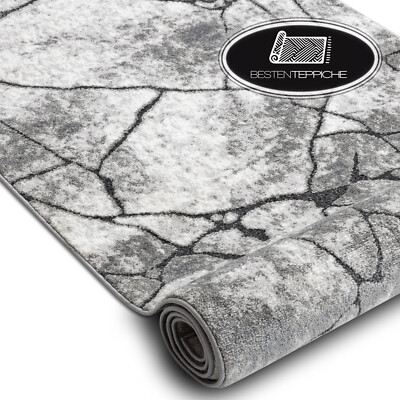 Modernen Muster original Läufer ''COZY'' Cracks, gerissener Beton grau 80-120 cm