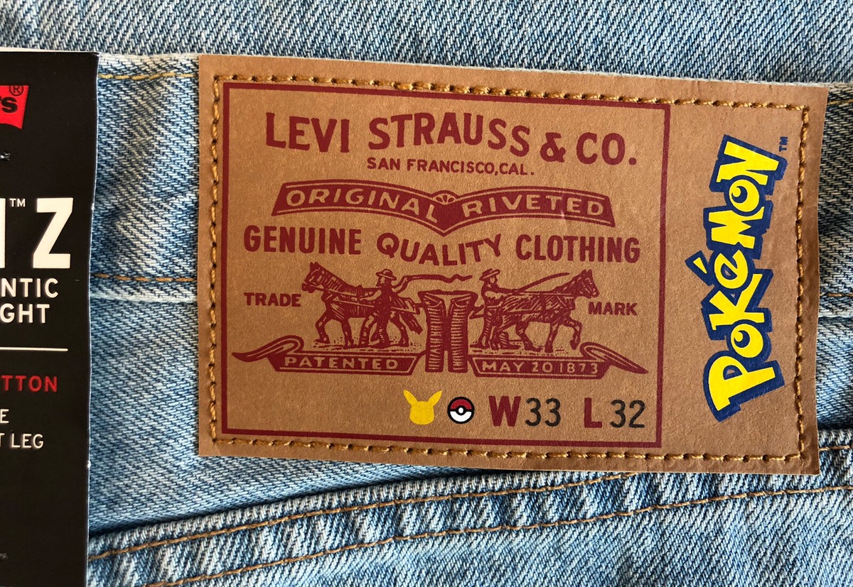 Levi's x Pokemon 551 Z AUTHENTIC STRAIGHT Jeans Denim Light Wash
