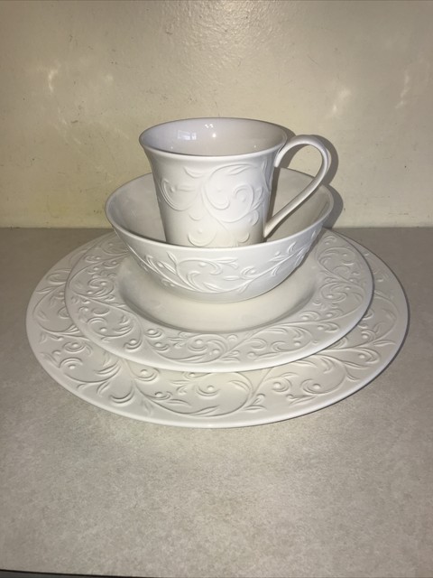 Lenox Opal Innocence Carved 4pc Place Setting For Sale Online Ebay