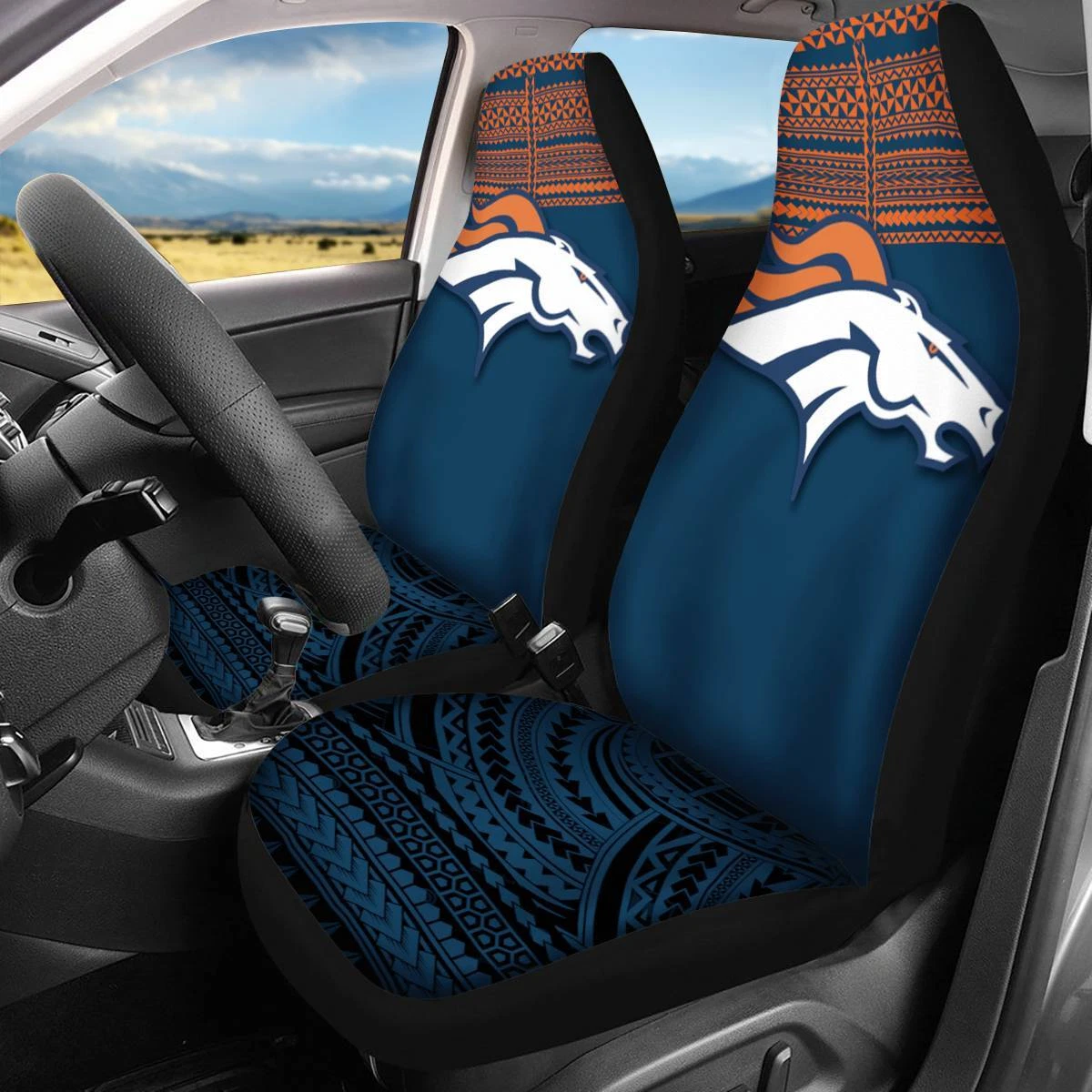 Car Seat Cover Seat Protector 2Pc for Denver Broncos
