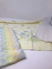 Vintage Baby Linens Cutter Lot Stains Holes Flannel Fabric Crib Sheet