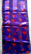  Vivid Scarlet Red Floppy Sun Derby Hats on 58" Purple Satin & Sheer Scarf