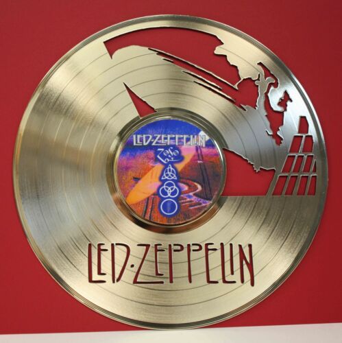 Led Zeppelin laser cut Gold LP Record wall art - Picture 1 of 4