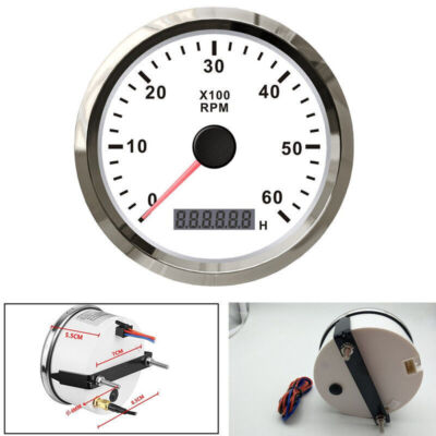 Car SUV 85mm LCD Digital Blue Backlight Tachometer Tacho Gauge Anti-Fogging IP67