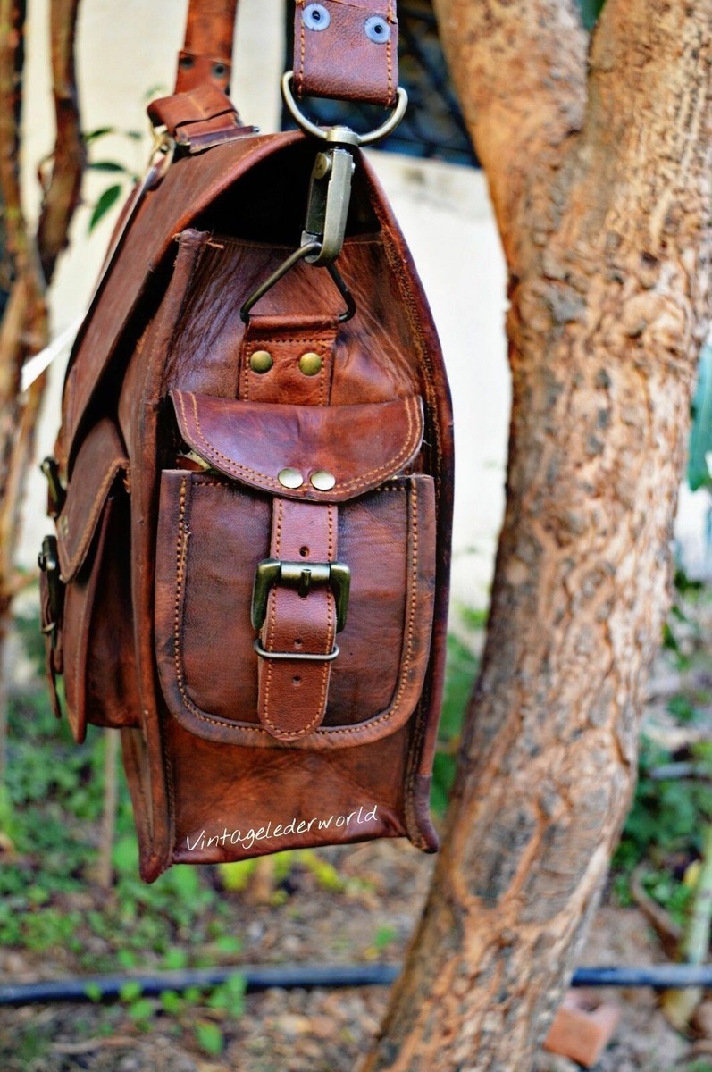 Borsa A Tracolla Vintage In Pelle Marrone Fatta A Mano &ndash; Stile Business Retr&ograve;