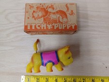 Rare Vintage Tin toy celluloid Windup Itchy Puppy Sonsco Made Occupied Japan