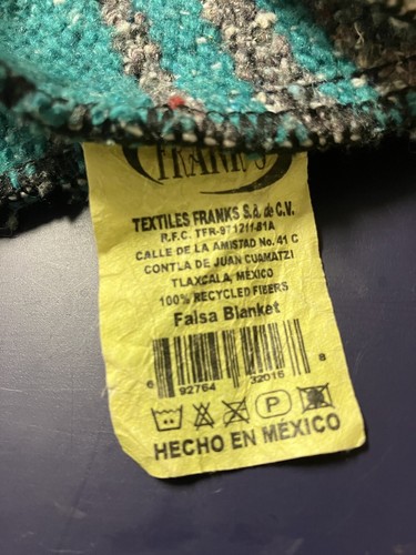 Mexican Vintage Falsa Blankets Throws Lot Of 3. 70” X 48” Franks Meximart Velmex - Picture 5 of 7