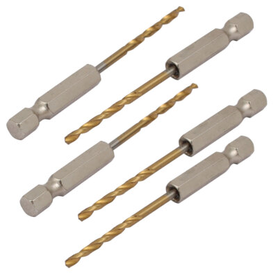 5 Stk 2,5mm Bohrer Durchm 1/4-Zoll Sechskant Schaft 60cm Länge Spiralbohrer