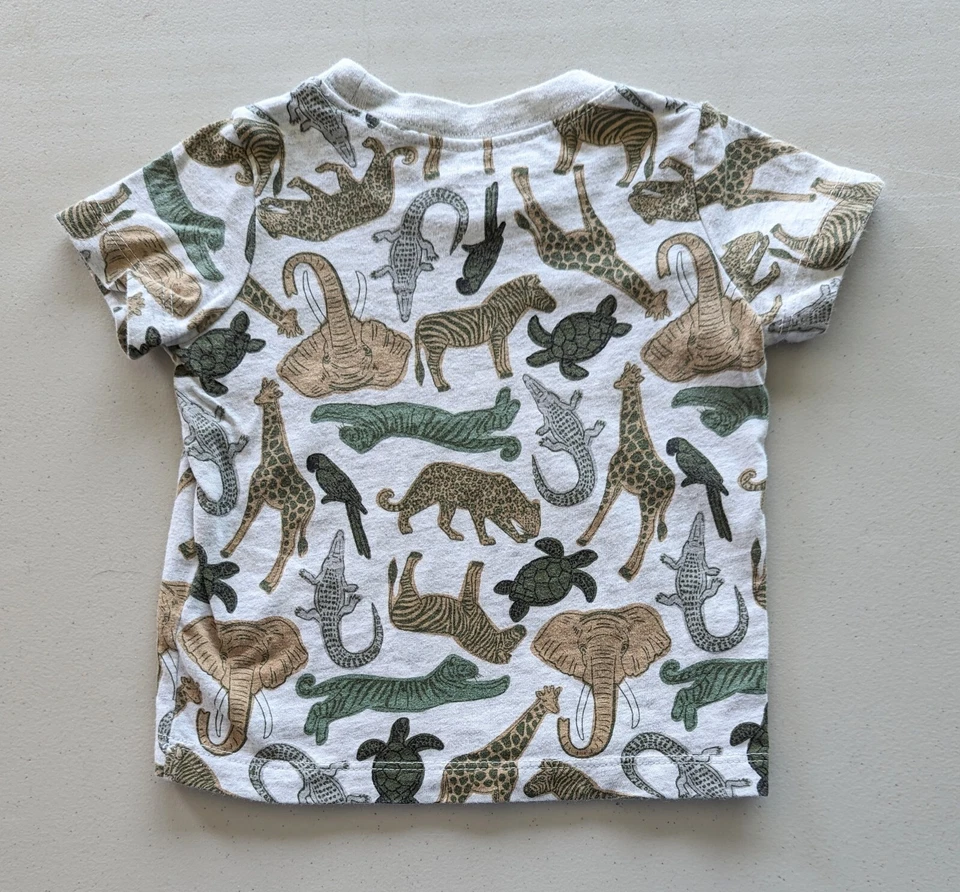 Camiseta 3 Piezas Carter's Jungle Safari, Pantalones Cortos y Pantalones Caqui, Talla: 12 Meses Foto 4 de 4