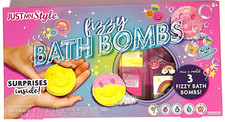JUST MY STYLE BATH BOMB MAKER DIY KIDS MIX CREATE 3 FIZZY BOMBS SCENTED KIT
