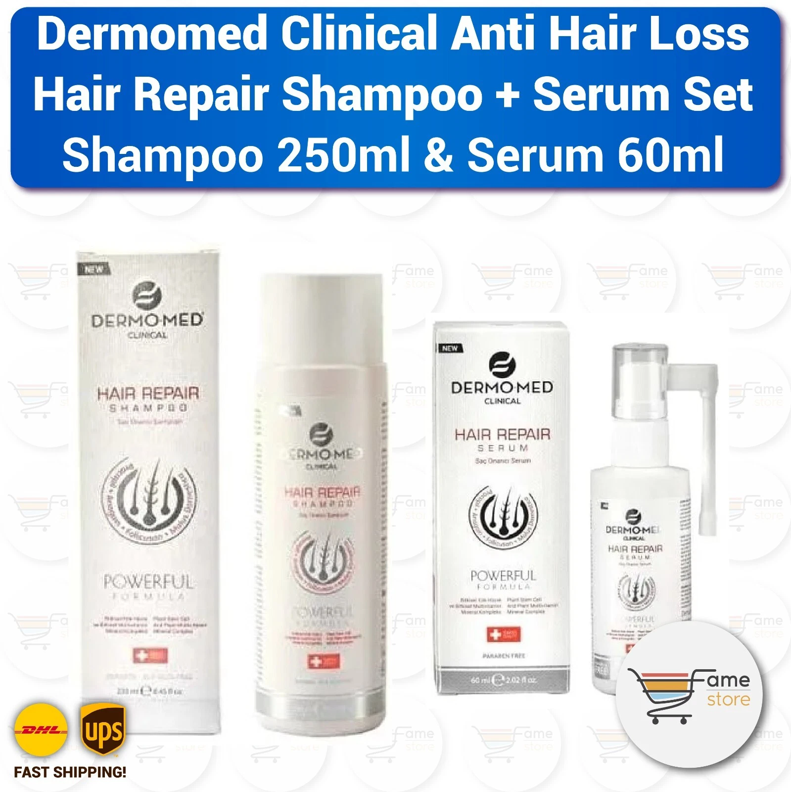 Dermomed Clinical Anti Hair Loss Hair Repair Shampoo + Serum Set
