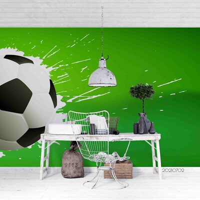 3D Football Illustration Self-adhesive Removable Wallpaper Murals