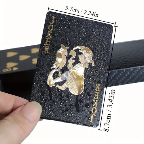 Carte da poker Colore nero oro gioco di carte francesi impermeabile - Foto 6 di 7