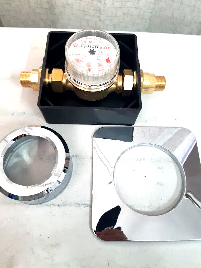 CONTATORE ACQUA INCASSO OBLO' PLUS  1/2" GIOANOLA ORIENTABILE PLACCA CROMATA - Immagine 3 di 4