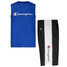Champion Little Boys Script Muscle Tank Top and Mesh Shorts Set Size 4 5 6 7 NWT
