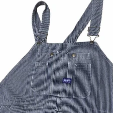 VTG Big Smith Overalls Bibs Blue White Pin Stripe Men’s Sz 52x30 Train Conductor