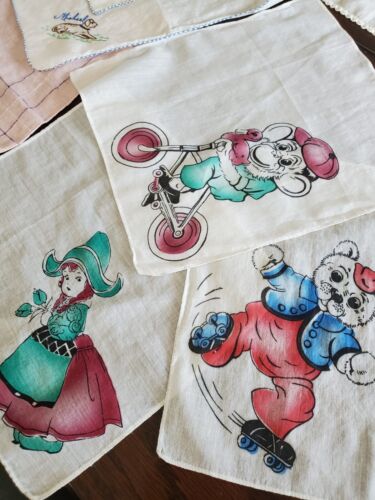 Vintage  Childrens Handkerchiefs Hankies Lot of 11 - image 1