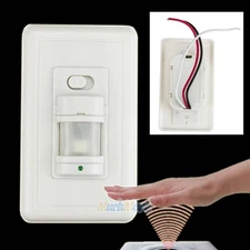 Automatic PIR Occupancy Motion Sensor Switch W/ Manual On/Off Option White
