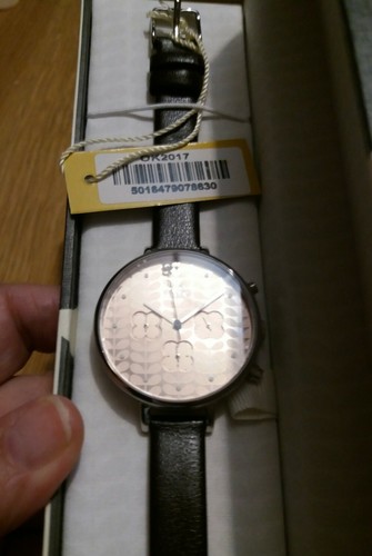 Ladies Orla Kiely Ivy Silver Chrono Watch OK2017 BRAND NEW BOXED