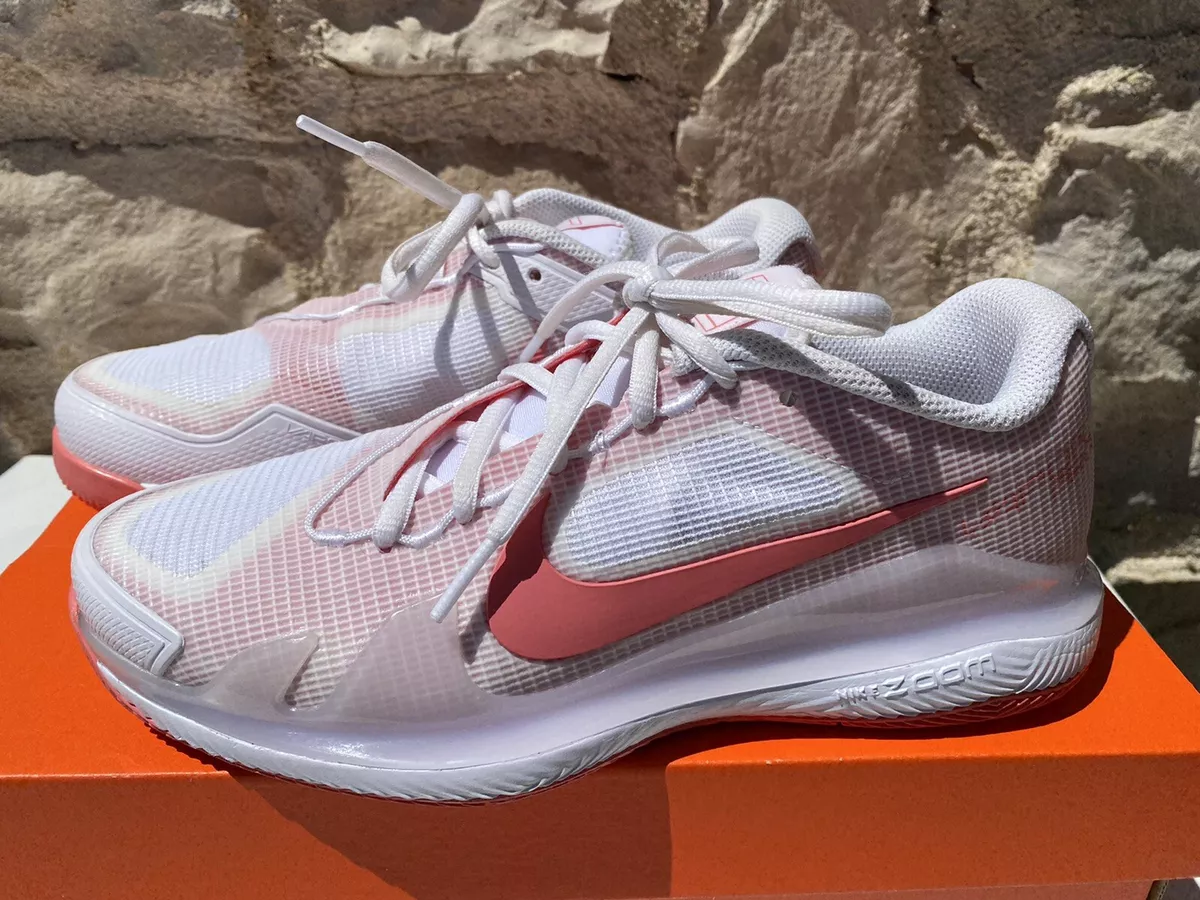NIKE COURT AIR ZOOM VAPOR PRO HC TENNIS WOMENS Size 7 WHITE PINK