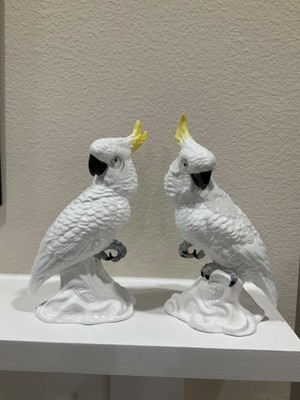 Elegant pair of mid century cockatoos by T.J Jones Staffordshire
