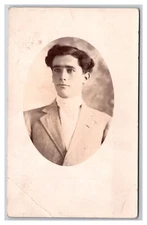 RPPC Handsome Young Man Studio View Named Subject Ray Hicks UNP Postcard K18