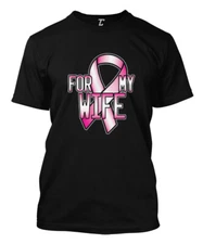 For My Wife - Breast Cancer Awareness Pink Ribbon Men's T-shirt