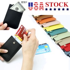 RFID Blocking Women Wallet Slim Leather Front Pocket Credit Card Holder Purse US