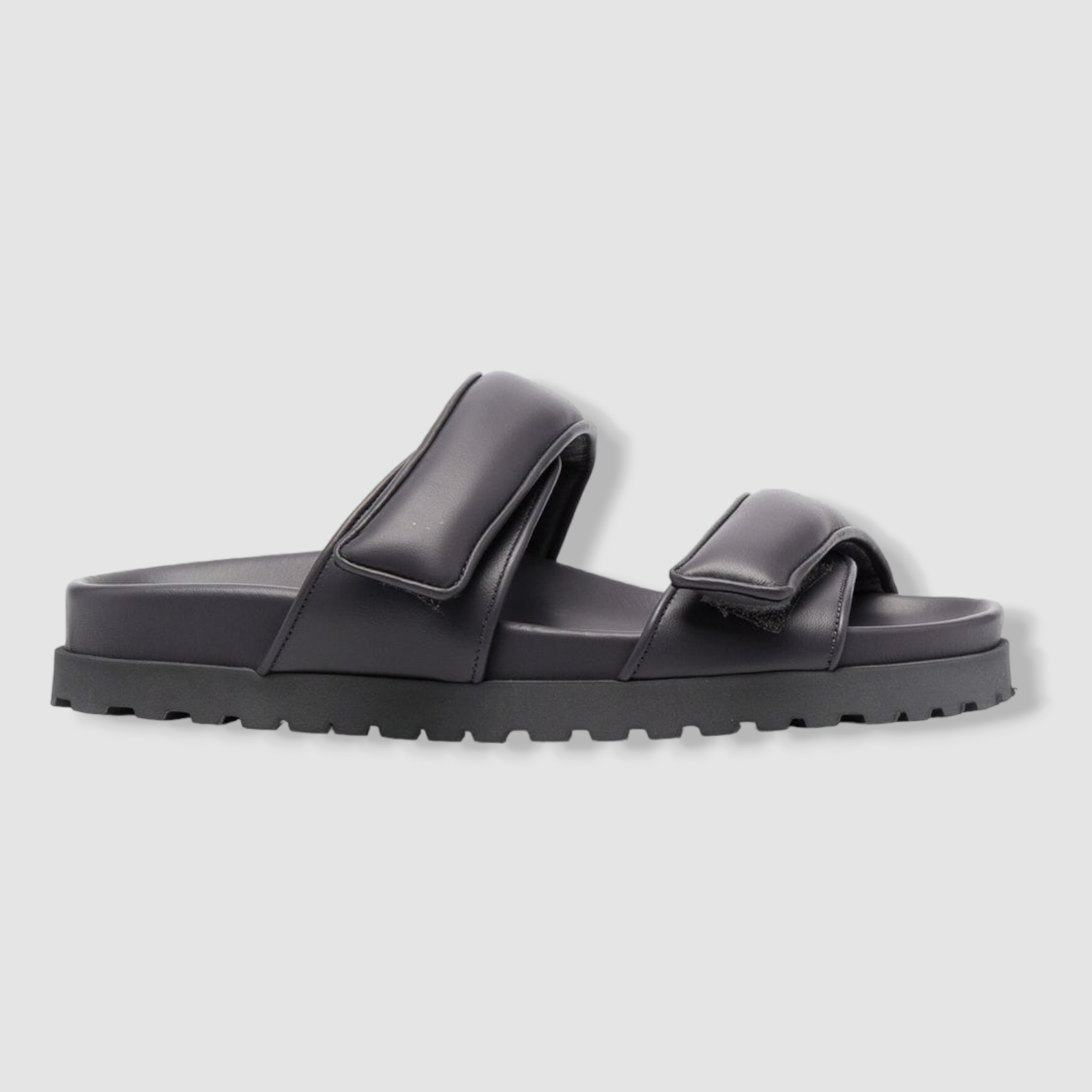 $465 Gia x Pernille Teisbaek Women's Gray Leather Slide Sandal Shoes Size 39.5