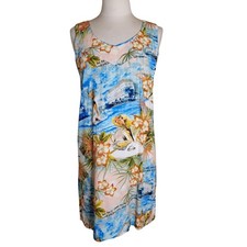 Vtg Jams World Surf Line Dress Size L Multicolor Lole Love Letter Print