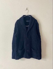 POLO RALPH LAUREN Ralph Lauren Men's Cardigan Cable Knit Navy M Cleaned Used