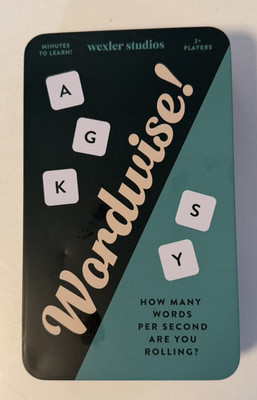 New Wexler Studios Wordwise ! Dice Game Metal Tin Wordwise! Word Wise ! Galison