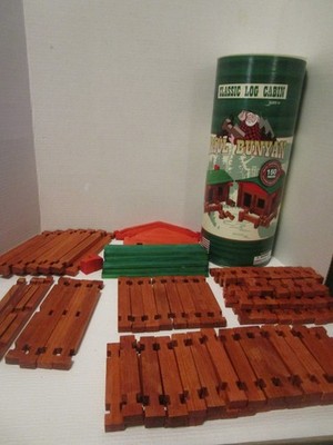 Paul Bunyan Classic Wooden Log Cabin Building Set 150 Pcs USA Ages 3+ Preschool