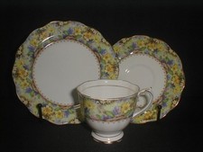 Royal Albert Crown China Mary's Garden Tea Cup Trio Saucer Plate Vintage 1927-35