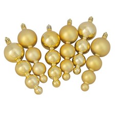 Northlight 6ct Gold Shatterproof Matte Shiny Christmas Finial Ornaments 5.75"