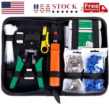 Rj45 Crimping Tool Kit Set For CAT6/CAT5 Lan Cable Tester Network Repair Tools✅