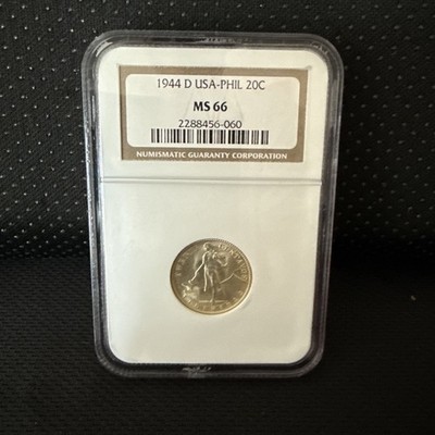 1944 D USA PHIL 20C NGC MS 66!!
