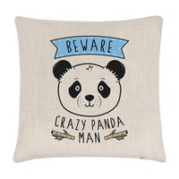 Beware VerrüCkte Panda Mann Leinen Kissenbezug - Lustig Tiere Süß