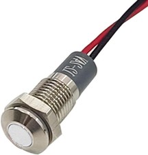 8mm/0.31" Signal Indicator Light, AC/DC 12V-24V Waterproof Panel MountGreen