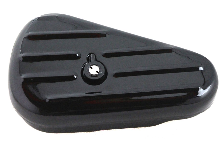 Black Left Side Oval Tool Box fits Harley Davidson | V-Twin