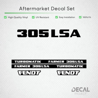 Fendt Farmer 305 LSA Turbomatik Decal Set - Early 300 Series Restoration