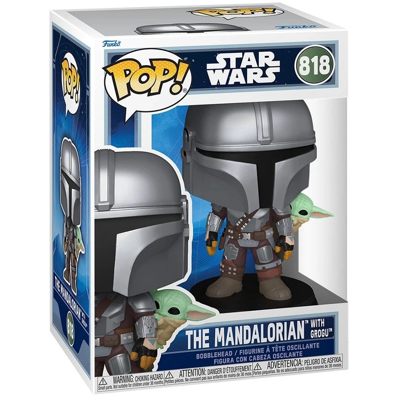 Funko POP! Star Wars The Mandalorian with Grogu Vinyl Figure 818 Collectible New
