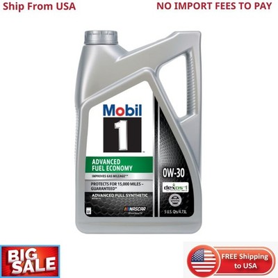 Mobil 1 Advanced Fuel Economy Full Synthetic Motor Oil 0W-30, 5 Quart New