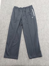 Vtg Nike Athletic dept Track Pants womens Large Black Zip Pockets Drawstring