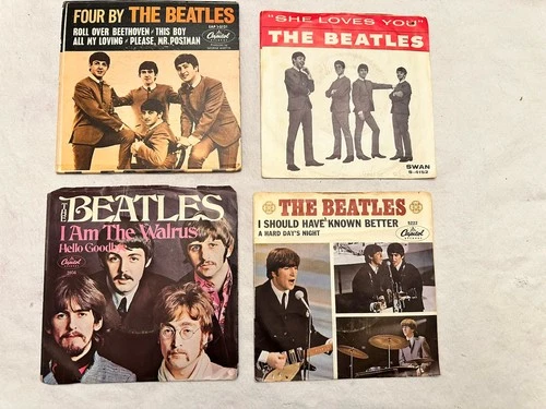 Beatles 45 RPM Vinyl & Picture Sleeve Lot Capitol Swan I Am Walrus