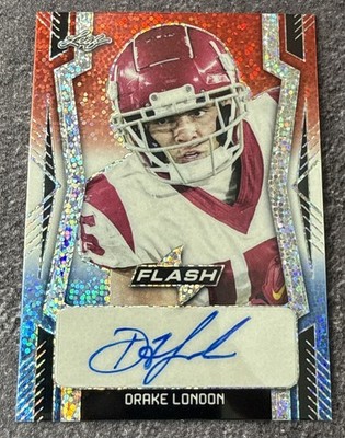 2022 Leaf Flash Drake London Auto Red White & Blue Sparkles 5/7 Jersey # Match