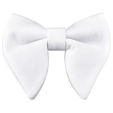 Branduce Velvet Bow Ties for Men Oversize Pre-tie Bowtie Tuxedo Bowties White