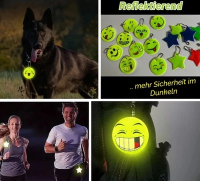 SANDRII`S WAREN Reflektierender Leuchtanhänger Reflektor Warn Anhänger Leuchthänger mit Kette