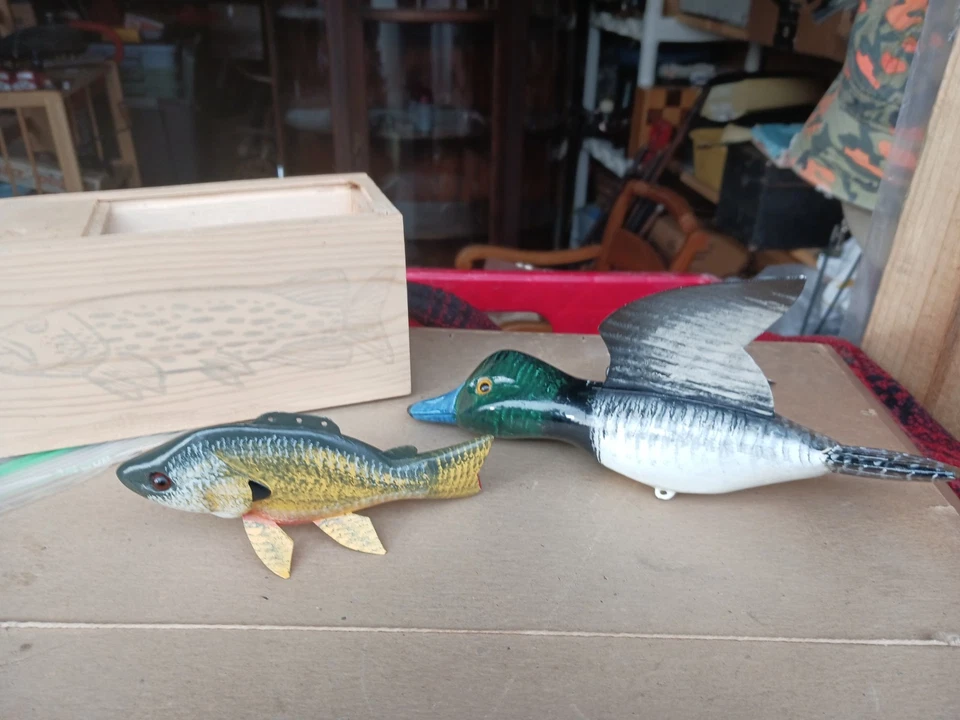 Carl Christiansen SPEARING DECOYS ICE FISHING, Near Mint in Box  Rare Duckling - Image 4 of 4