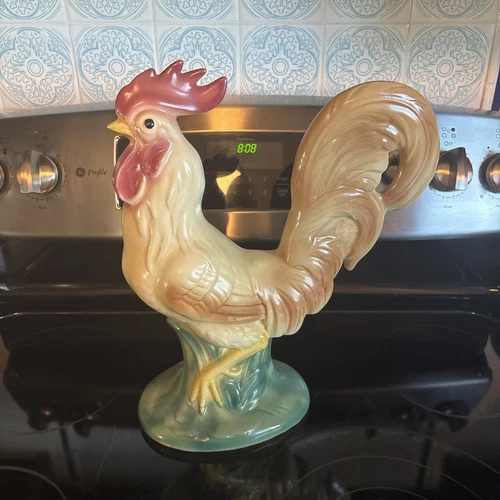 Vintage Large 14” Tall Brush McCoy Pottery Rooster Figurine